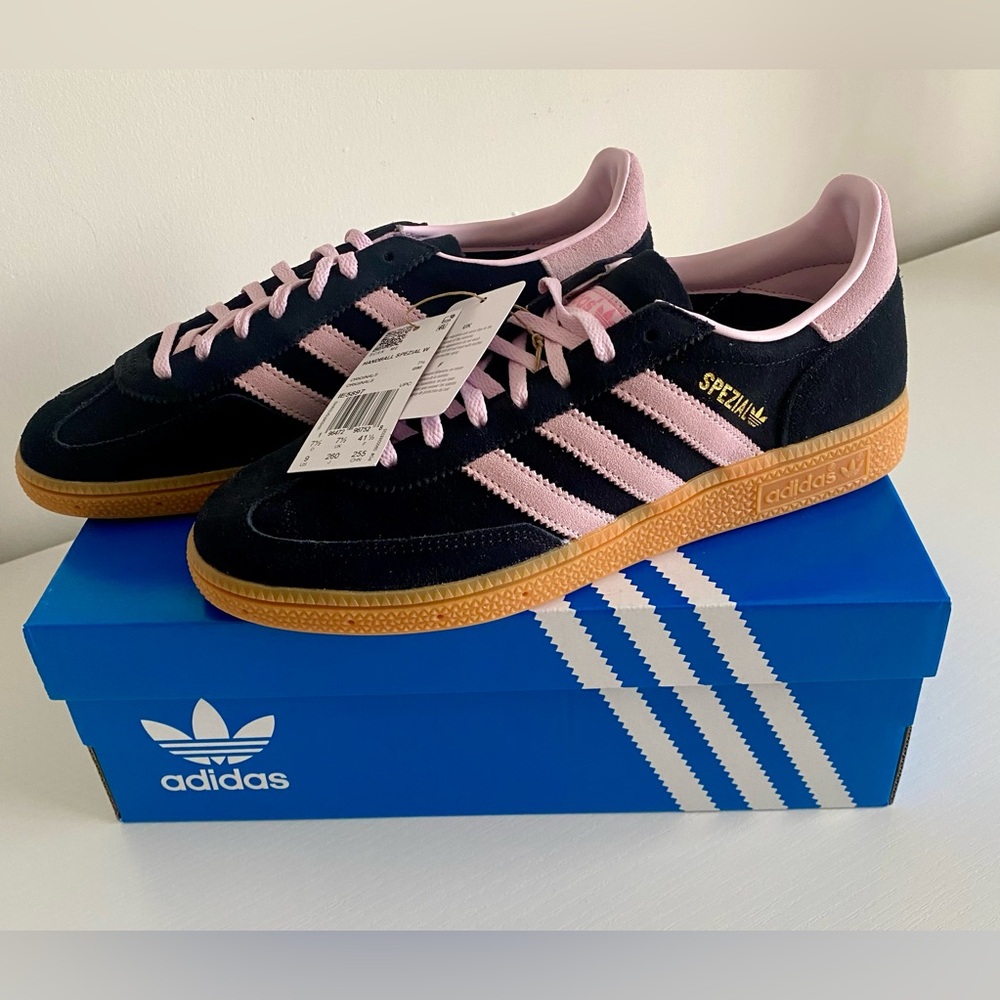 Adidas Handball Spezial Black and Pink Sneakers - Women’s Size 9 - NWT